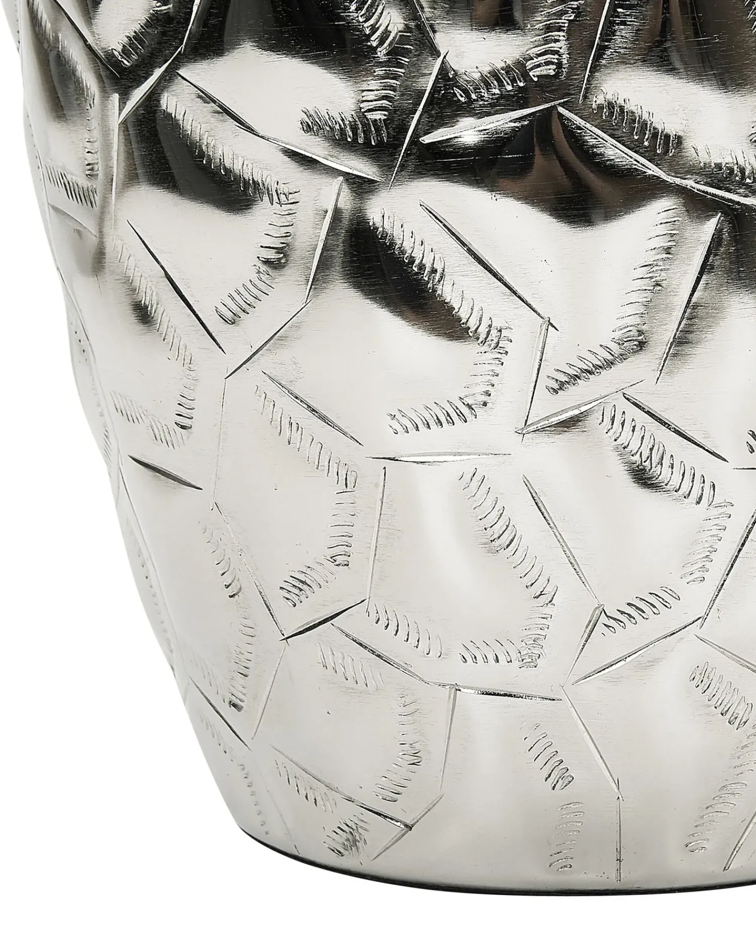 Beliani Vaso da fiori INSHAS Metallo 33 cm Argento