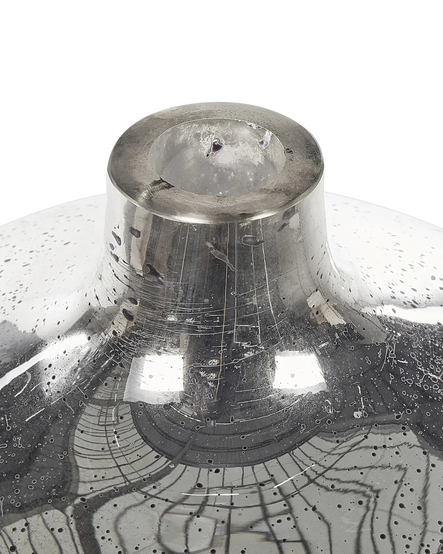 Online Beliani Vaso da fiori KACHORI Vetro 40 cm Argento Argento Nero