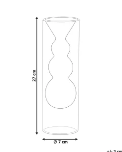 New Beliani Vaso da fiori KALOCHI Vetro 27 cm Turchese Trasparente Blu