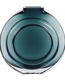 Beliani Vaso da fiori KAPELI Vetro 15 cm Turchese Trasparente Verde