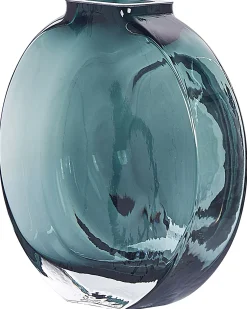 Beliani Vaso da fiori KAPELI Vetro 15 cm Turchese Trasparente Verde