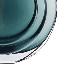 Beliani Vaso da fiori KAPELI Vetro 15 cm Turchese Trasparente Verde