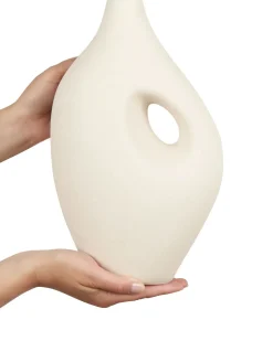 Hot Beliani Vaso da fiori KOMOTINI Ceramica 32 cm sporco Bianco