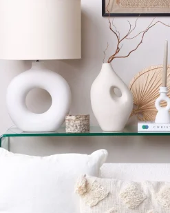 Hot Beliani Vaso da fiori KOMOTINI Ceramica 32 cm sporco Bianco