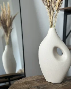 Hot Beliani Vaso da fiori KOMOTINI Ceramica 32 cm sporco Bianco