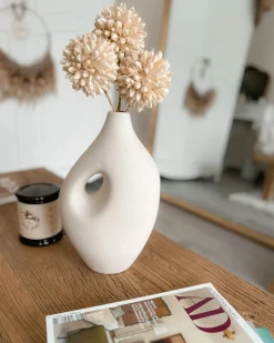 Hot Beliani Vaso da fiori KOMOTINI Ceramica 32 cm sporco Bianco