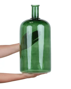 Best Beliani Vaso da fiori KORMA Vetro 45 cm smeraldo Verde
