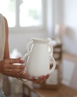 Best Beliani Vaso da fiori KOROPI Ceramica 19 cm Bianco