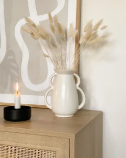 Best Beliani Vaso da fiori KOROPI Ceramica 19 cm Bianco