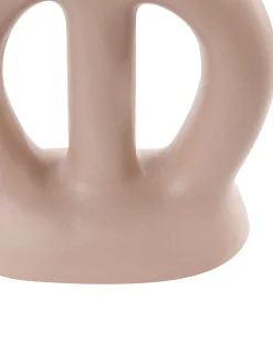 New Beliani Vaso da fiori KOZANI Ceramica 28 cm sabbia Beige