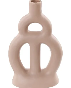 New Beliani Vaso da fiori KOZANI Ceramica 28 cm sabbia Beige