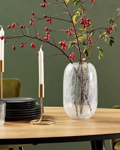 Beliani Vaso da fiori KYRAKALI Vetro 28 cm Trasparente