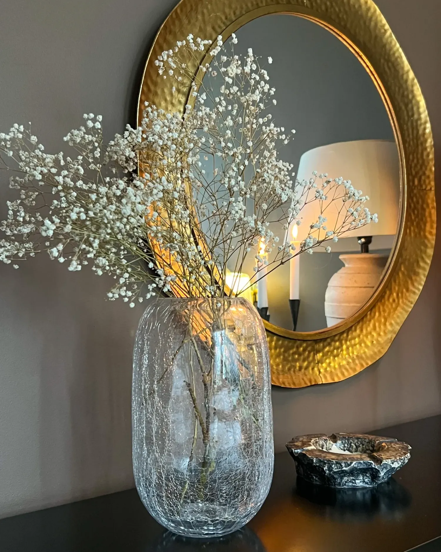 Beliani Vaso da fiori KYRAKALI Vetro 28 cm Trasparente