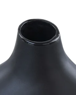 New Beliani Vaso da fiori LAMIA Ceramica 30 cm Nero
