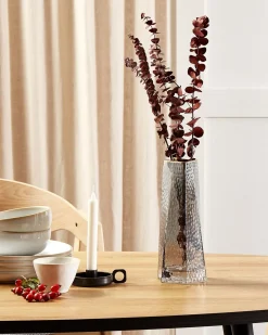 Best Beliani Vaso da fiori LILAIA Vetro 27 cm Grigio Grigio Oro