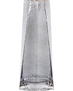 Best Beliani Vaso da fiori LILAIA Vetro 27 cm Grigio Grigio Oro