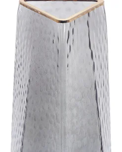 Best Beliani Vaso da fiori LILAIA Vetro 27 cm Grigio Grigio Oro