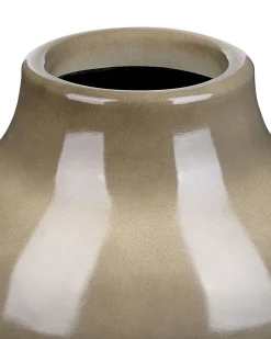 Sale Beliani Vaso da fiori MAGAN Ceramica 31 cm Tortora Beige Grigio