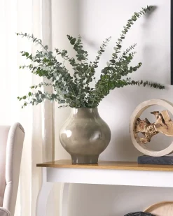 Sale Beliani Vaso da fiori MAGAN Ceramica 31 cm Tortora Beige Grigio