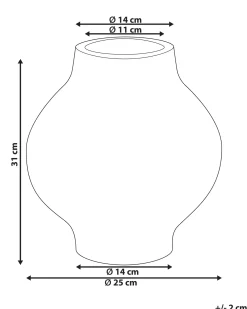 Sale Beliani Vaso da fiori MAGAN Ceramica 31 cm Tortora Beige Grigio