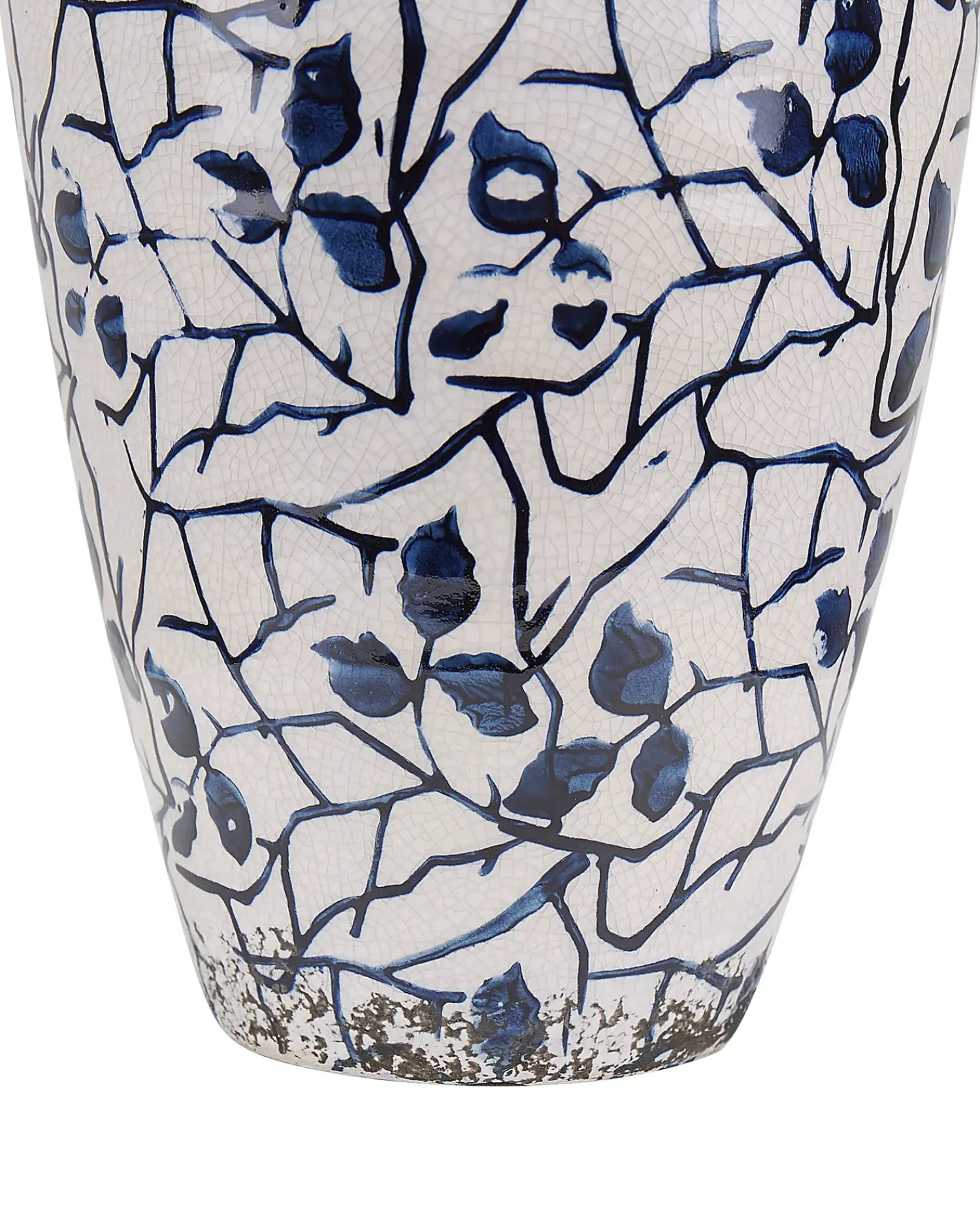 Discount Beliani Vaso da fiori MALLIA Gres porcellanato Bianco Bianco Blu