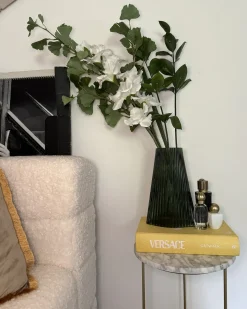 Discount Beliani Vaso da fiori MARPISSA Vetro 26 cm scuro Verde