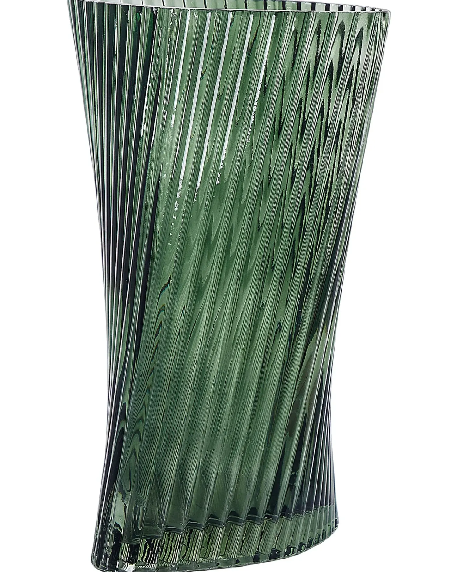 Discount Beliani Vaso da fiori MARPISSA Vetro 26 cm scuro Verde