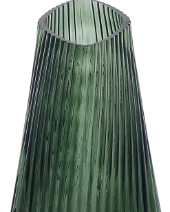 Discount Beliani Vaso da fiori MARPISSA Vetro 26 cm scuro Verde