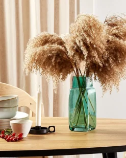 Sale Beliani Vaso da fiori MERBAKA Vetro 26 cm smeraldo Verde