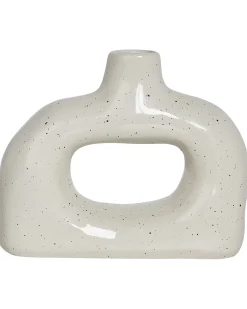 Outlet Beliani Vaso da fiori MOONEYE Gres porcellanato 19 cm sporco Bianco
