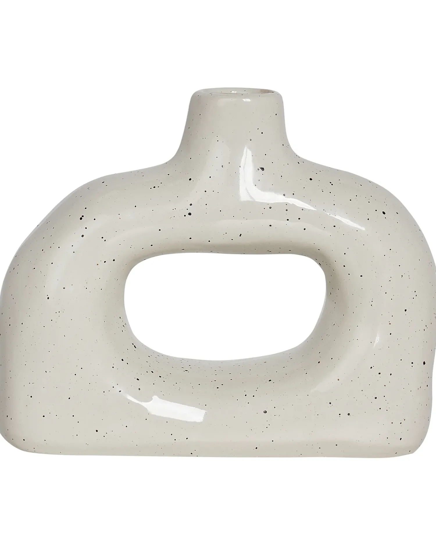 Outlet Beliani Vaso da fiori MOONEYE Gres porcellanato 19 cm sporco Bianco