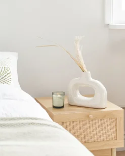 Outlet Beliani Vaso da fiori MOONEYE Gres porcellanato 19 cm sporco Bianco