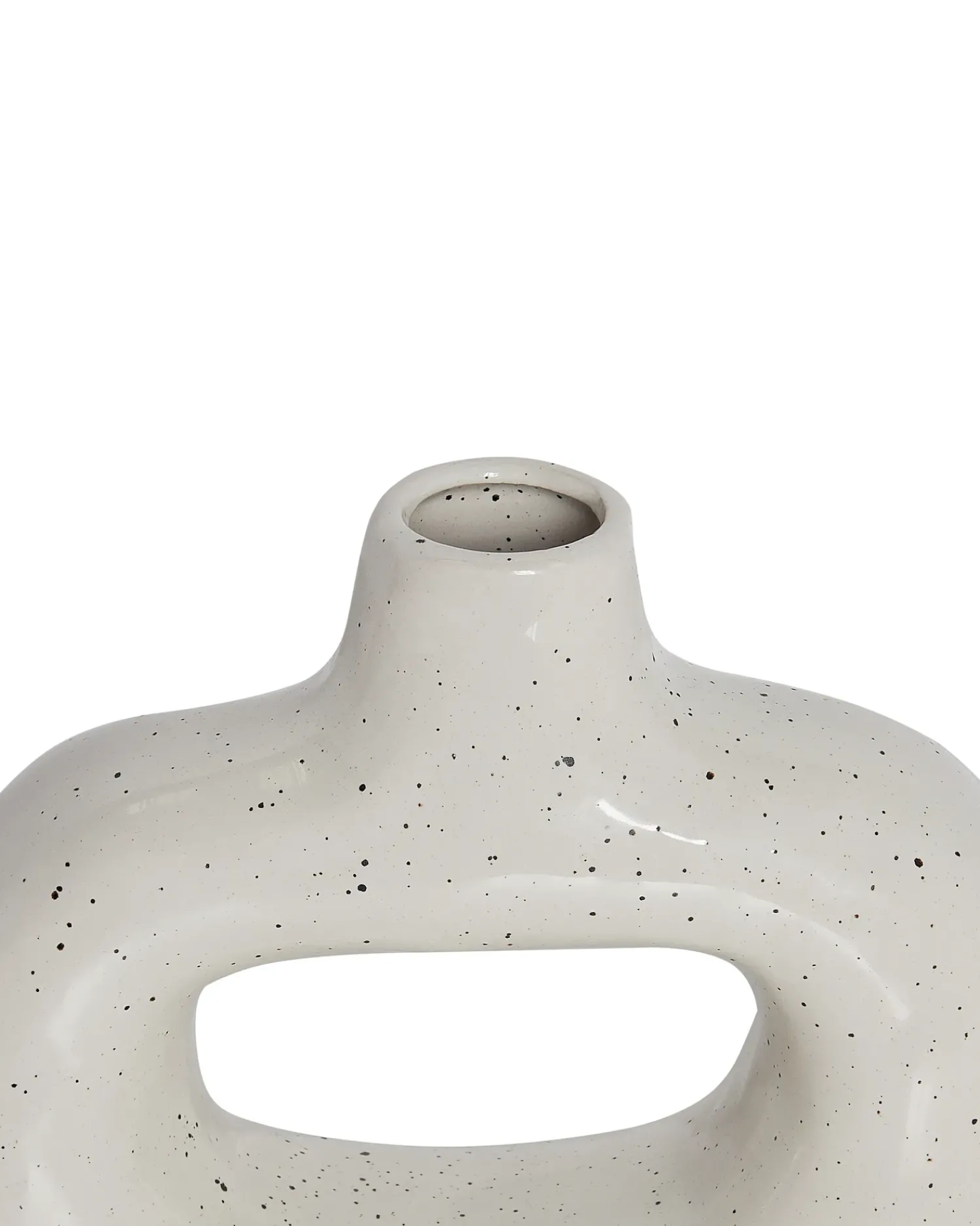 Outlet Beliani Vaso da fiori MOONEYE Gres porcellanato 19 cm sporco Bianco