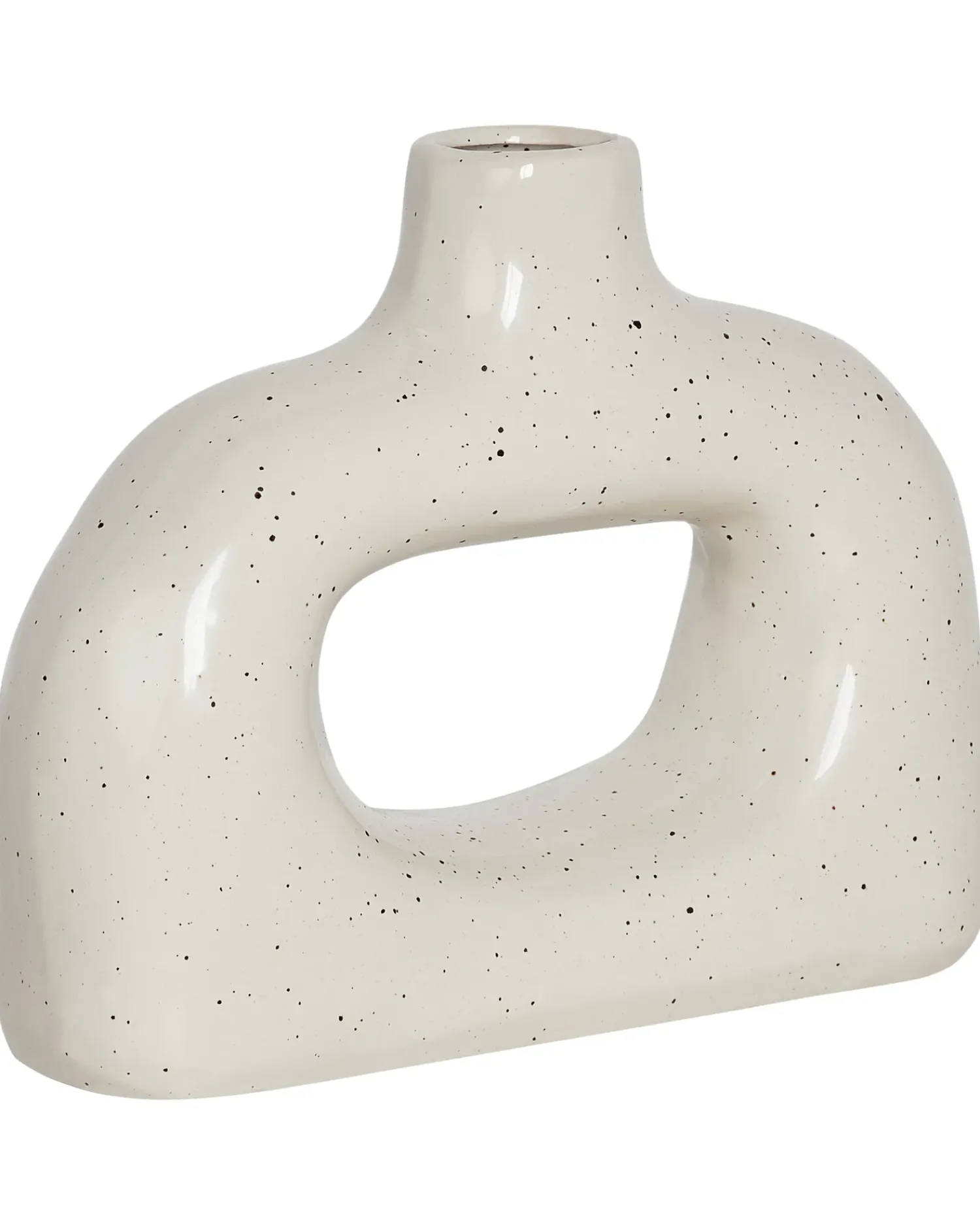 Outlet Beliani Vaso da fiori MOONEYE Gres porcellanato 19 cm sporco Bianco