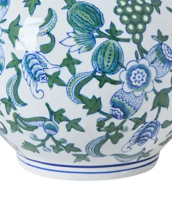 Outlet Beliani Vaso da fiori MOSTOLES Porcellana 45 cm Bianco/Blu Bianco Blu Verde