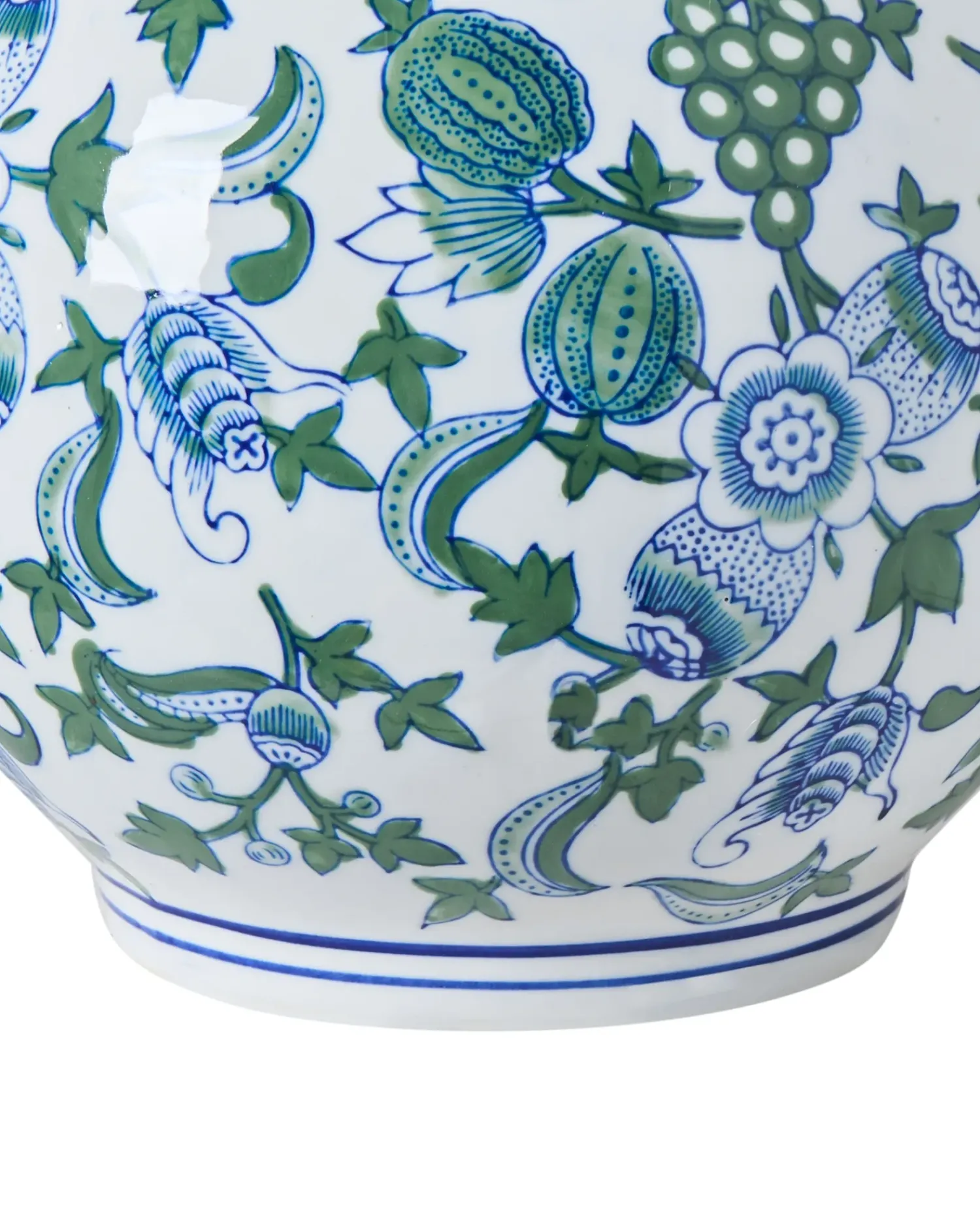 Outlet Beliani Vaso da fiori MOSTOLES Porcellana 45 cm Bianco/Blu Bianco Blu Verde