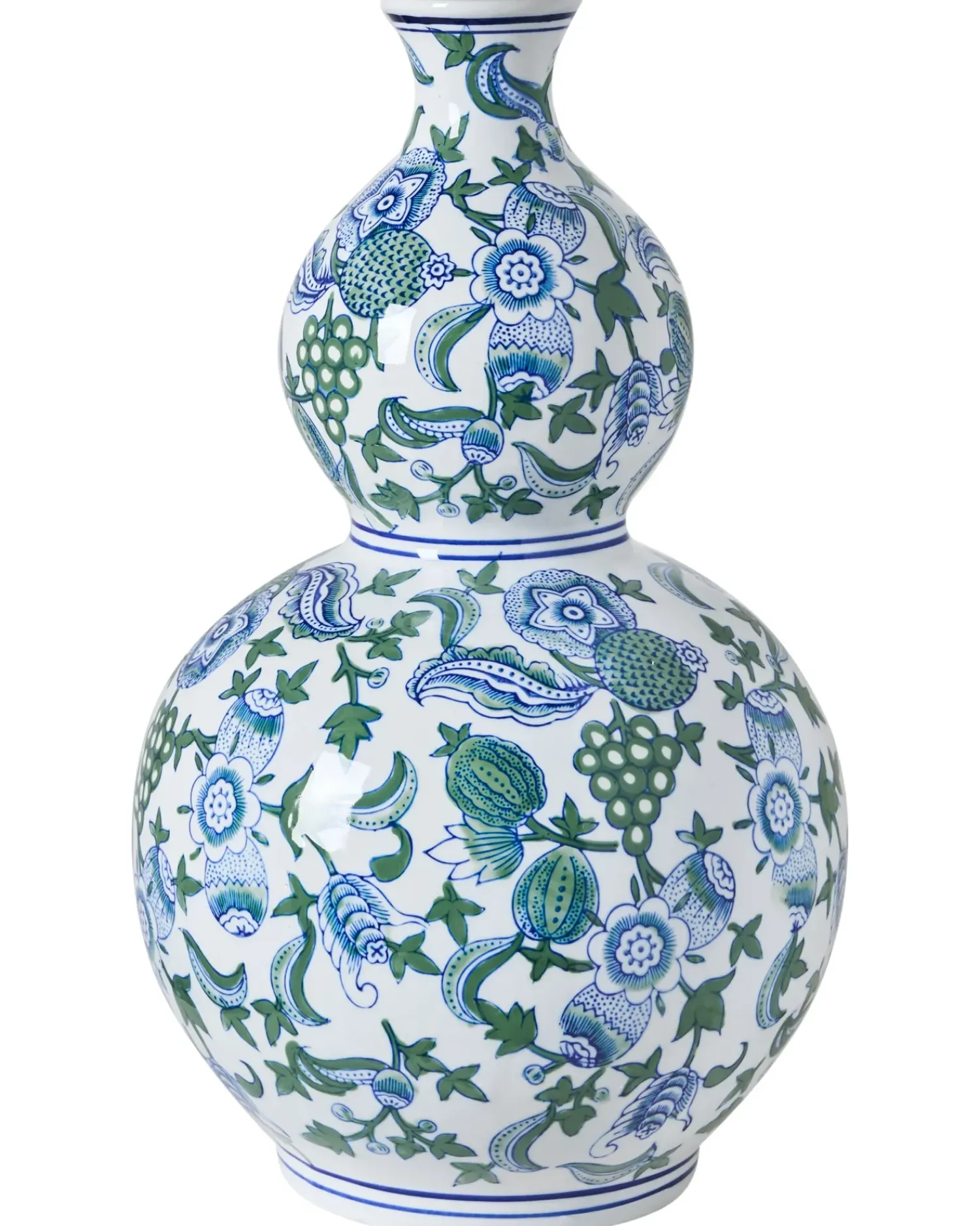 Outlet Beliani Vaso da fiori MOSTOLES Porcellana 45 cm Bianco/Blu Bianco Blu Verde