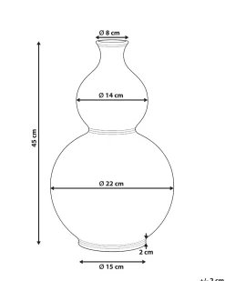 Outlet Beliani Vaso da fiori MOSTOLES Porcellana 45 cm Bianco/Blu Bianco Blu Verde