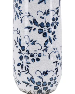 Hot Beliani Vaso da fiori MULAI Gres porcellanato Bianco Bianco Blu