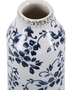 Hot Beliani Vaso da fiori MULAI Gres porcellanato Bianco Bianco Blu