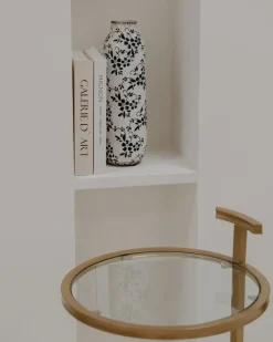 Hot Beliani Vaso da fiori MULAI Gres porcellanato Bianco Bianco Blu