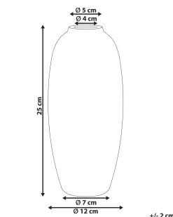 Clearance Beliani Vaso da fiori MUTILENE Gres porcellanato 25 cm Bianco Bianco Blu