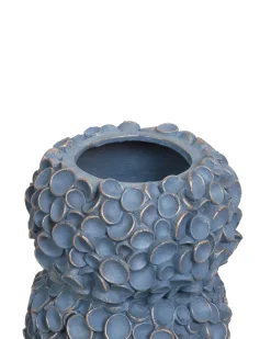 Online Beliani Vaso da fiori MUZAKI Ceramica 52 cm Blu Blu Oro