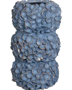 Online Beliani Vaso da fiori MUZAKI Ceramica 52 cm Blu Blu Oro
