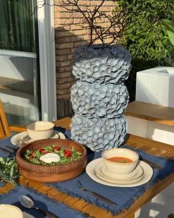 Online Beliani Vaso da fiori MUZAKI Ceramica 52 cm Blu Blu Oro