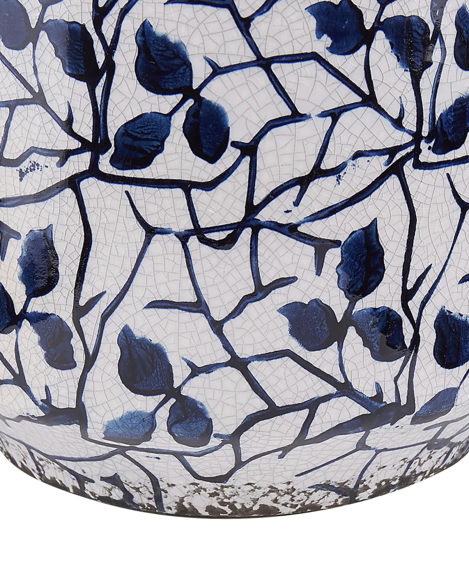 Discount Beliani Vaso da fiori MYOS Gres porcellanato 15 cm Bianco Bianco Blu