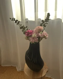 New Beliani Vaso da fiori MYRSINA Vetro 36 cm Grigio