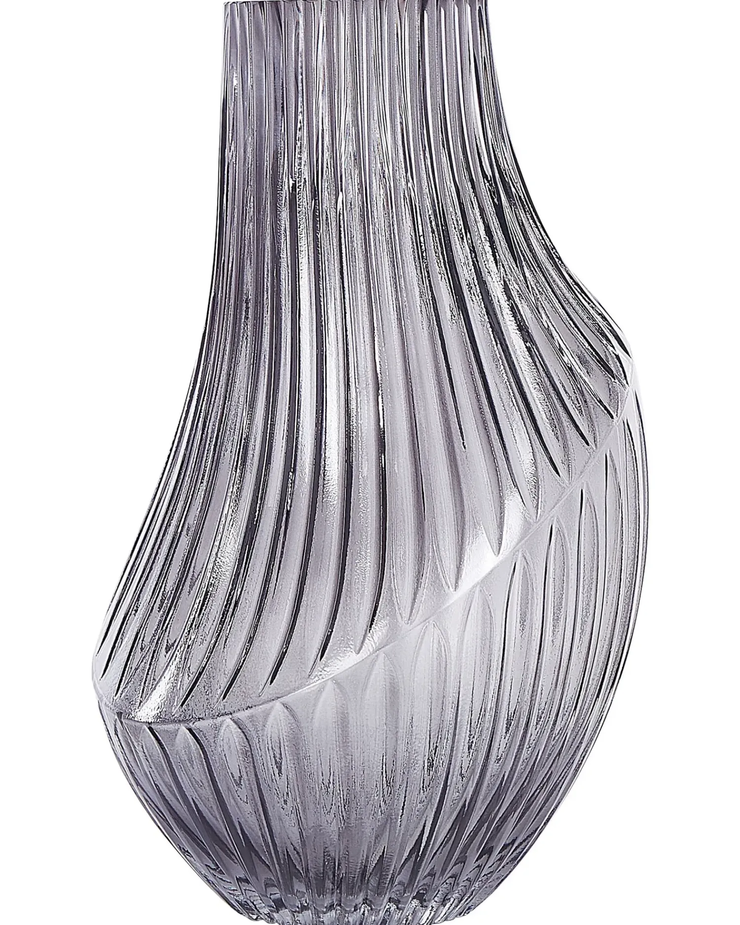 New Beliani Vaso da fiori MYRSINA Vetro 36 cm Grigio