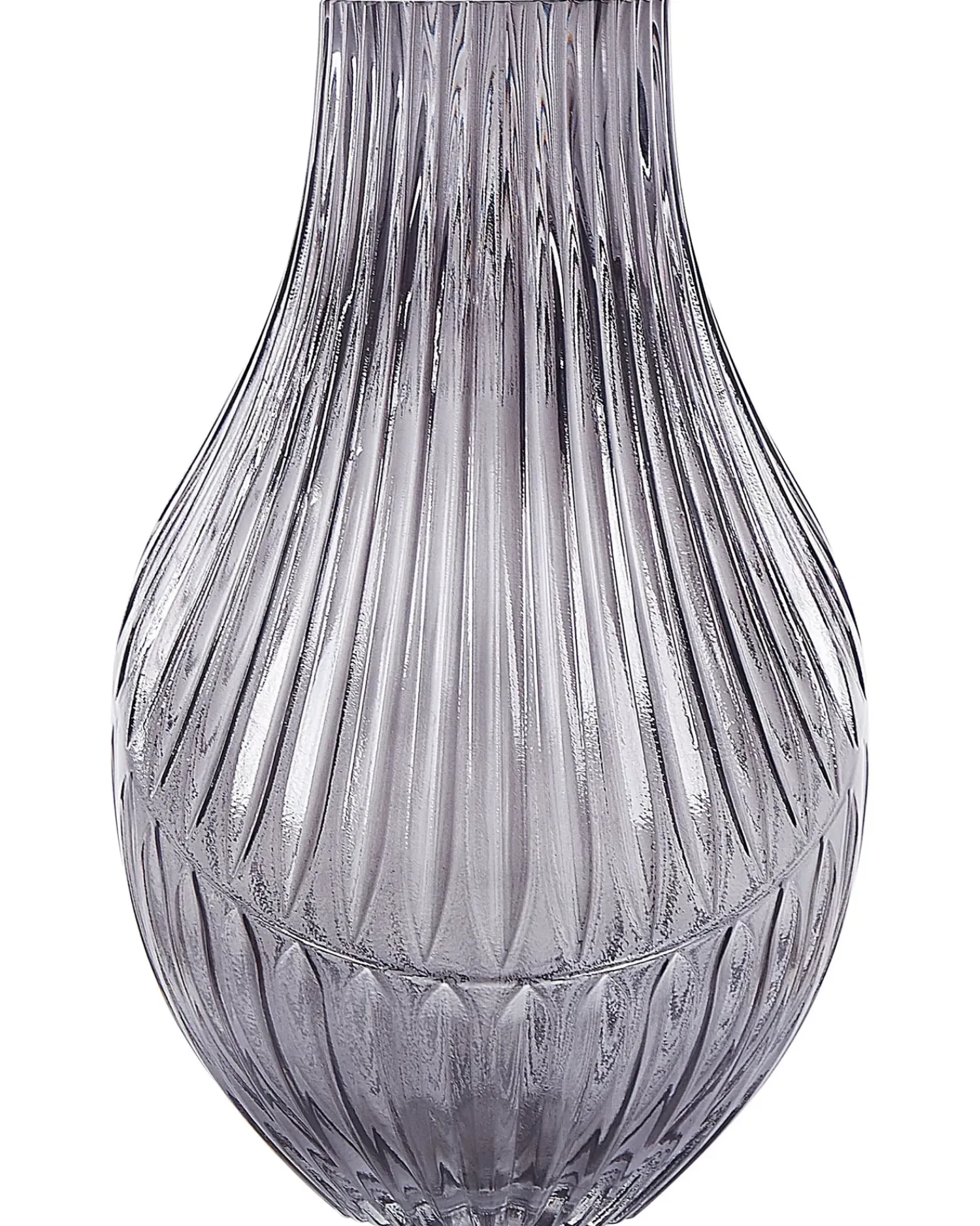New Beliani Vaso da fiori MYRSINA Vetro 36 cm Grigio