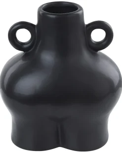 New Beliani Vaso da fiori NAFPLIO Ceramica 20 cm Nero